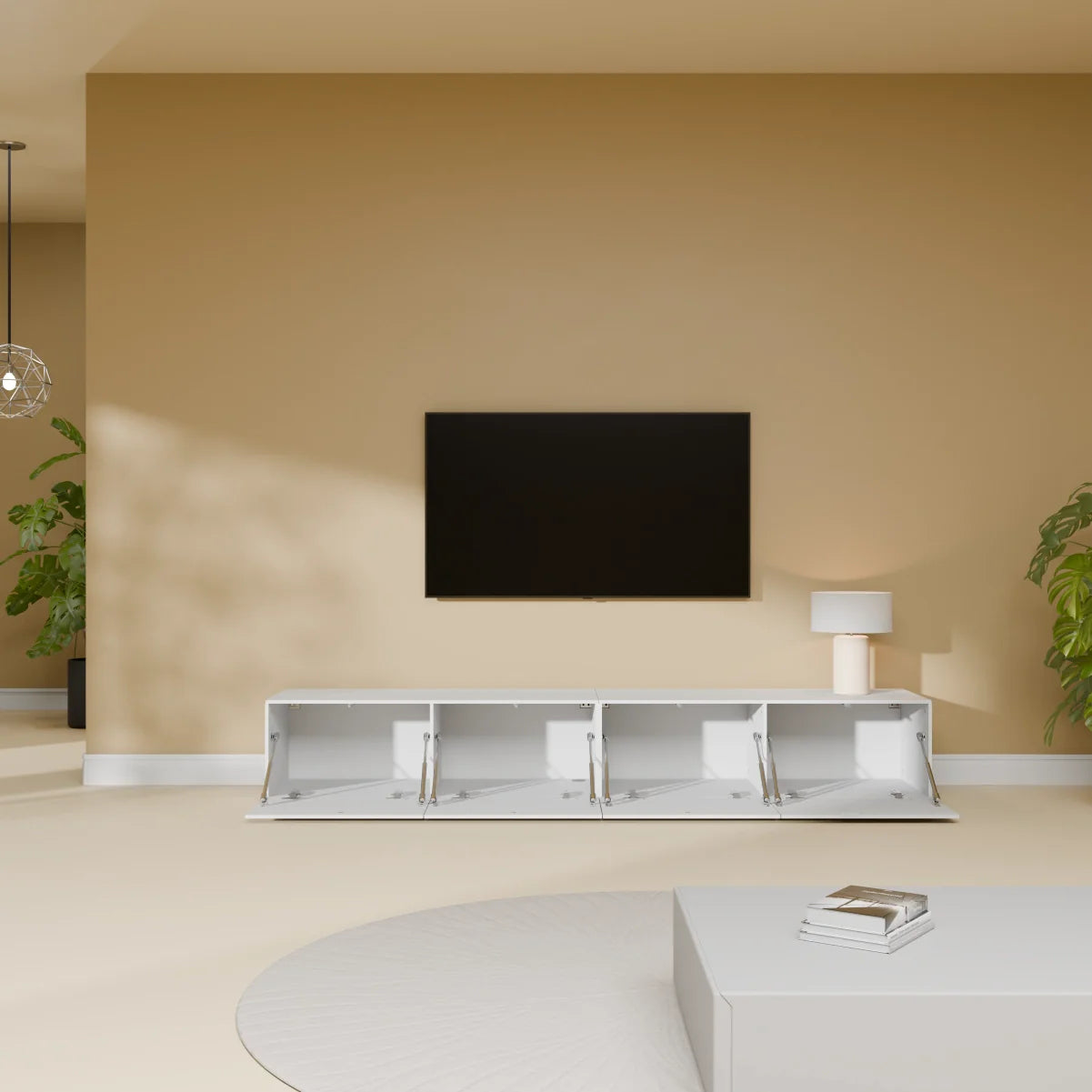 Mora TV Meubel Zwevend & Staand 200 cm Wit