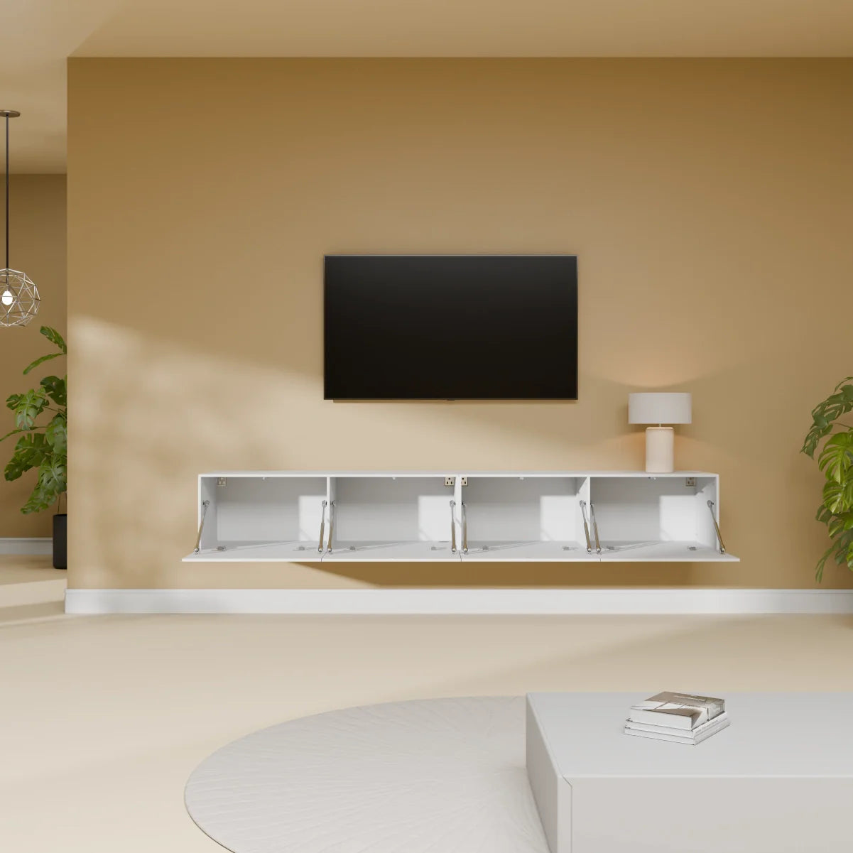 Mora TV Meubel Zwevend & Staand 200 cm Wit