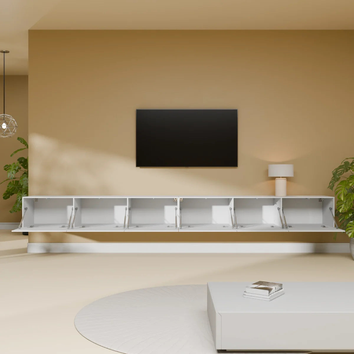 Mora TV Meubel Zwevend & Staand 300 cm Wit