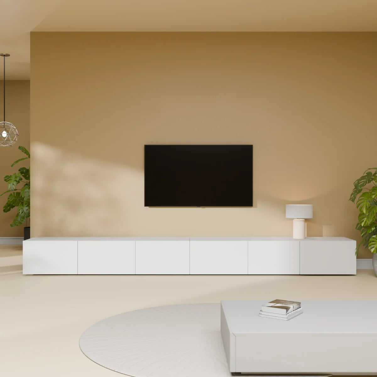 Mora TV Meubel Zwevend & Staand 300 cm Wit