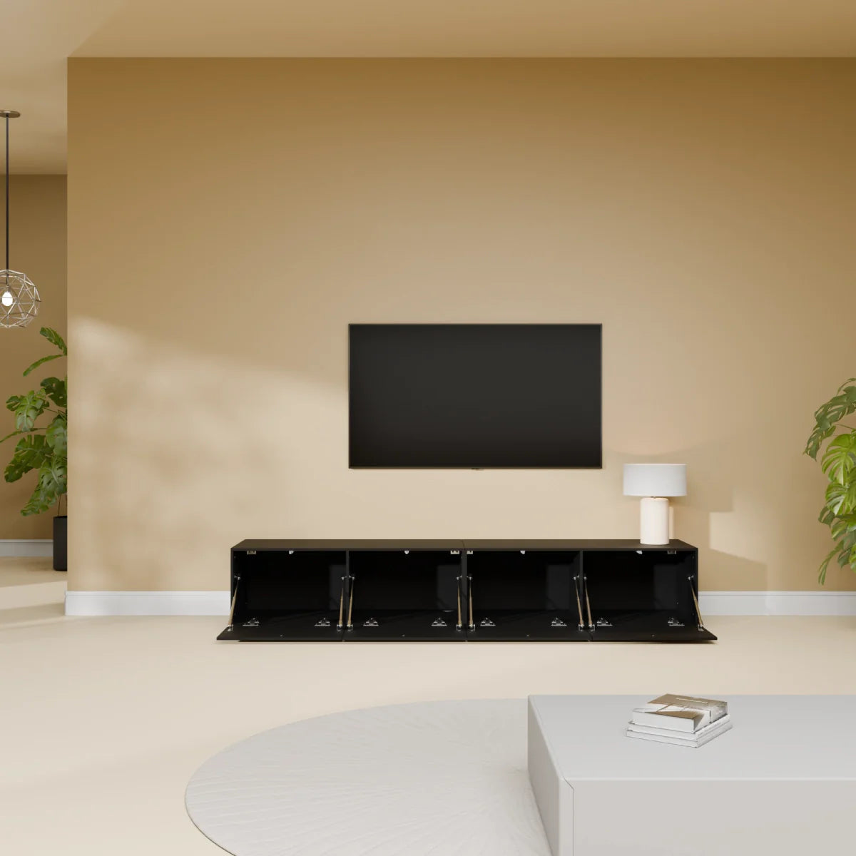 Mora TV Meubel Zwevend & Staand 180 cm Zwart