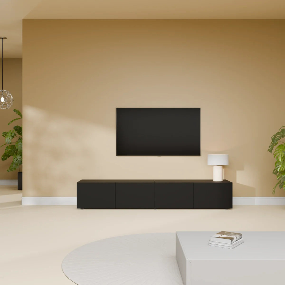 Mora TV Meubel Zwevend & Staand 180 cm Zwart
