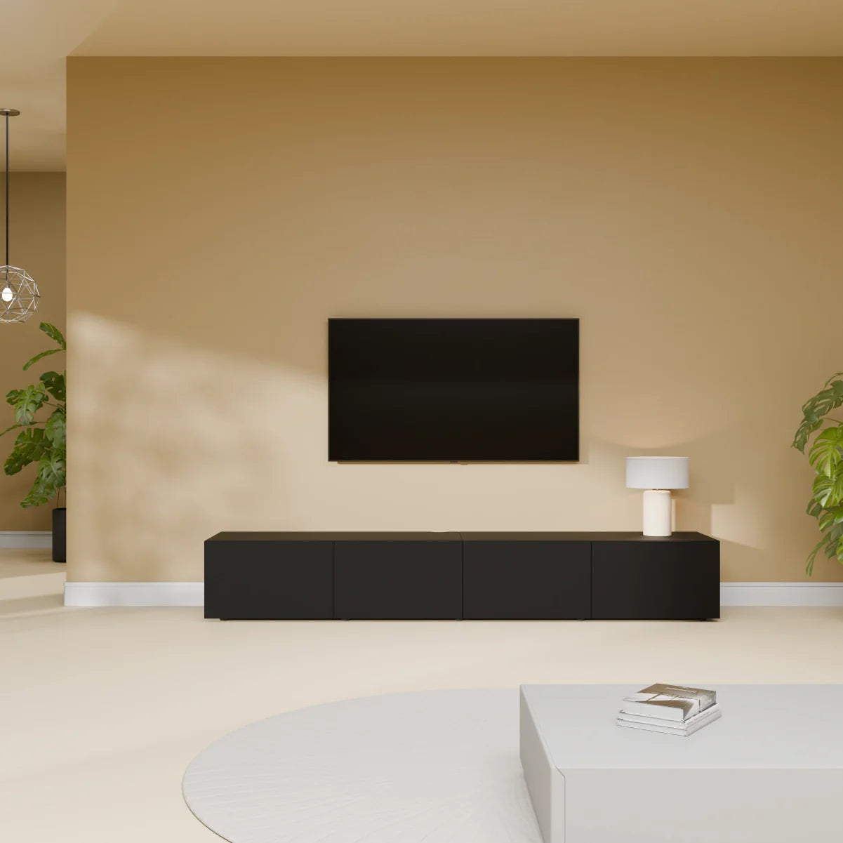 Mora TV Meubel Zwevend & Staand 200 cm Zwart
