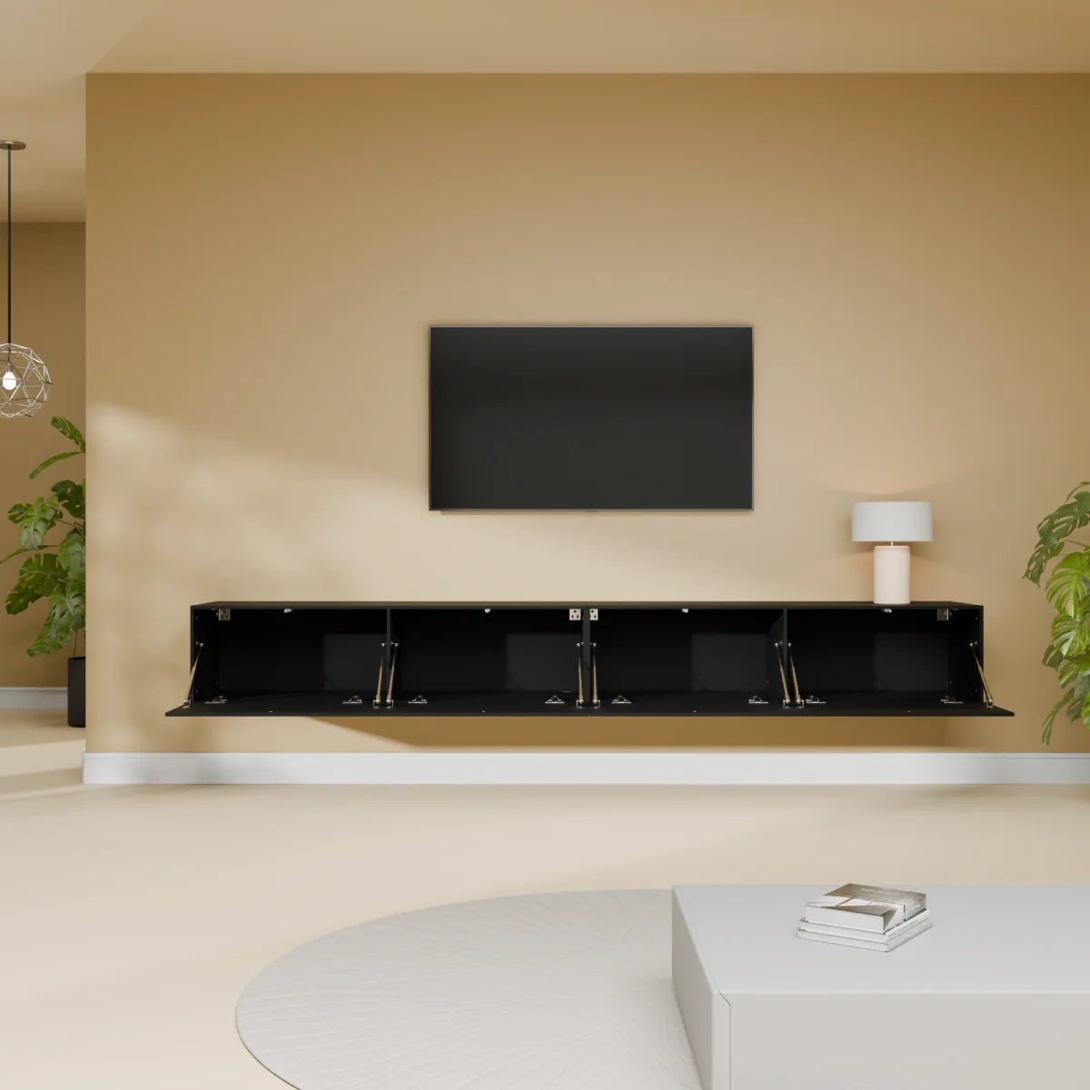 Mora TV Meubel Zwevend & Staand 240 cm Zwart