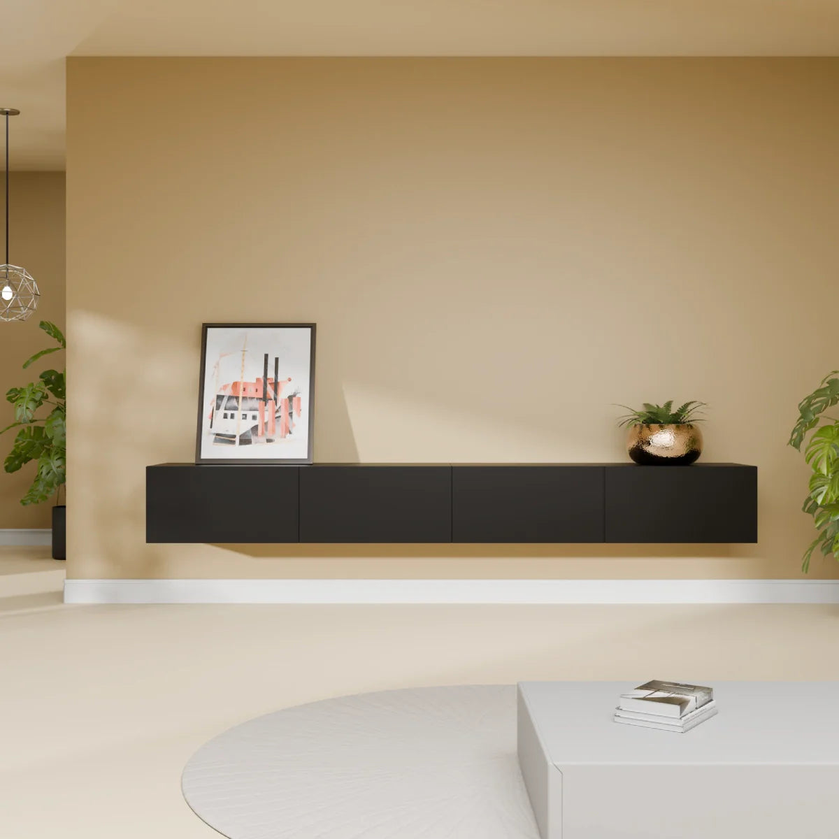 Mora TV Meubel Zwevend & Staand 240 cm Zwart