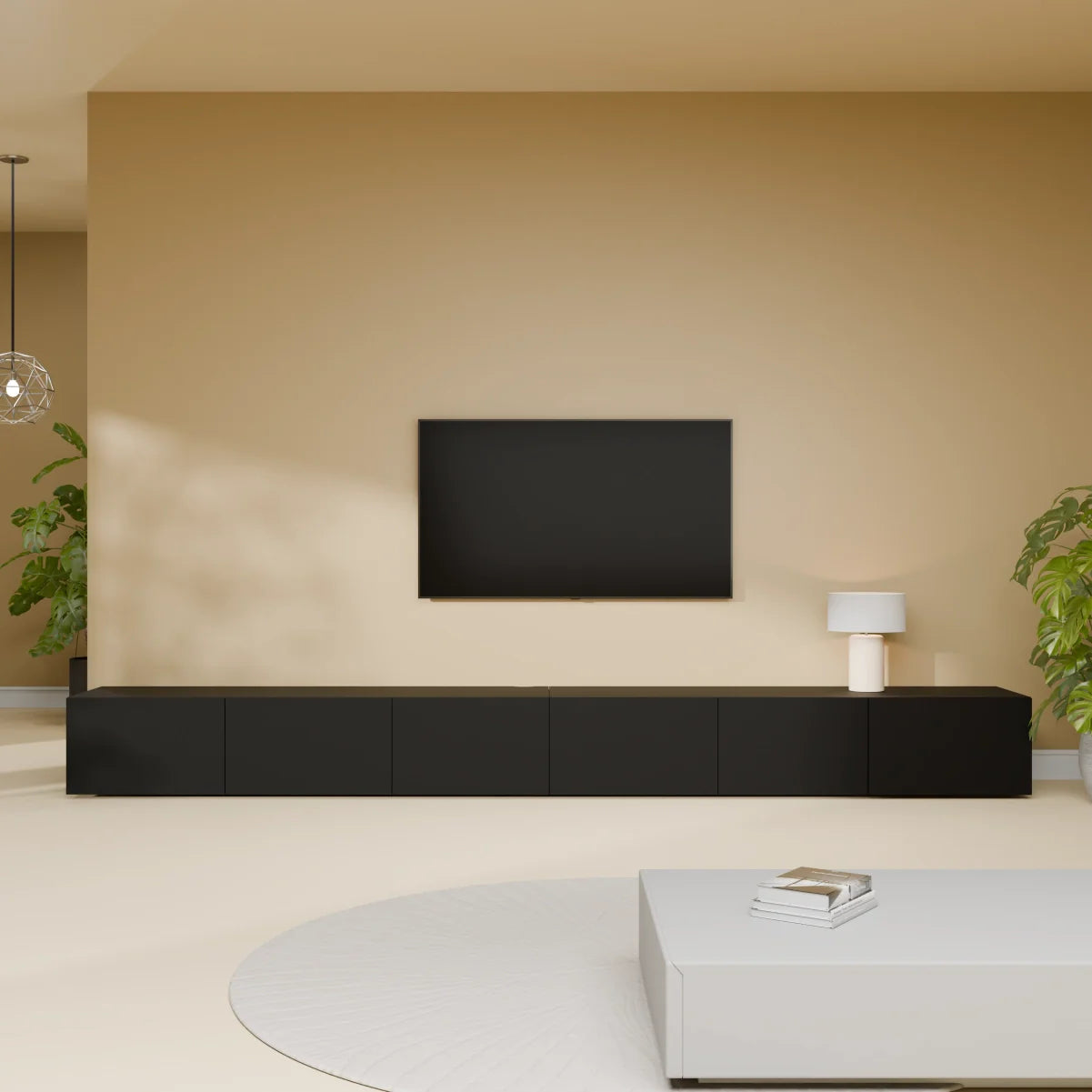 Mora TV Meubel Zwevend & Staand 300 cm Zwart