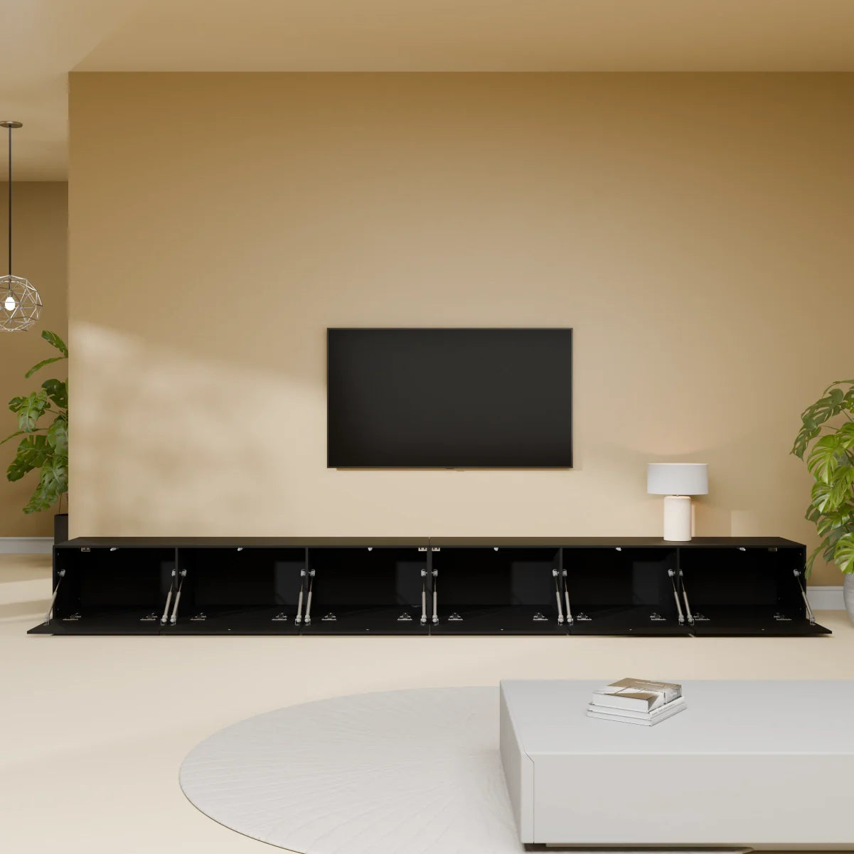 Mora TV Meubel Zwevend & Staand 300 cm Zwart