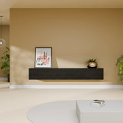 Mora TV Meubel Zwevend & Staand 200 cm Zwart-Eiken