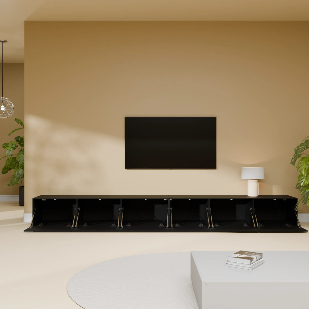 Mora TV Meubel Zwevend & Staand 280 cm Zwart