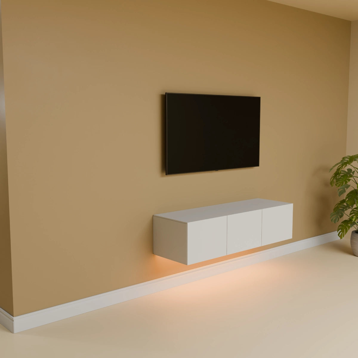 Mora TV Meubel Zwevend & Staand 120 cm Wit