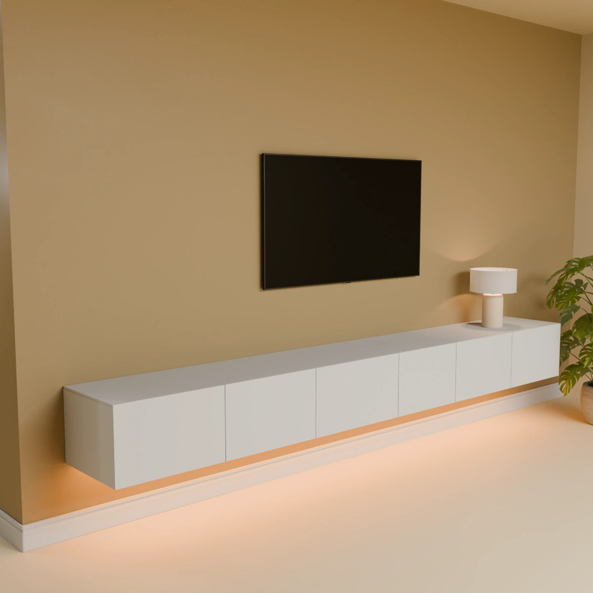 Mora TV Meubel Zwevend & Staand 280 cm Wit